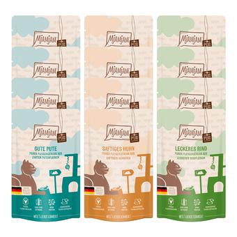 Zooplus 12x125g mixpack mjamjam pure meat enjoyment mix (3 soorten) nat kattenvoer aanbieding