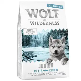 Zooplus Speciale prijs: 1 kg wolf of wilderness graanvrij droogvoer voor honden - junior blue river scharrelkip & zalm aanbieding