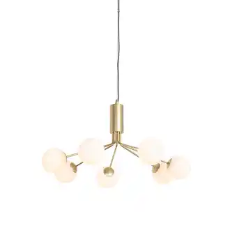 Lampenlicht.nl Art deco hanglamp goud met opaal glas 7-lichts - coby aanbieding