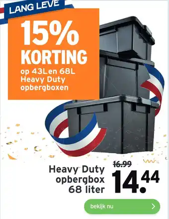 GAMMA Heavy Duty opbergbox 68 liter DOX aanbieding