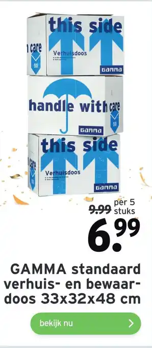 GAMMA GAMMA standaard verhuis- en bewaardoos 33x32x48 cm aanbieding