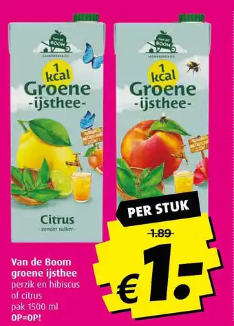 Boni Van de boom groene ijsthee aanbieding