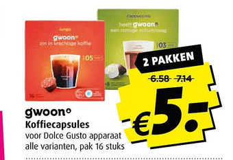 Boni Gwoon koffiecapsules aanbieding