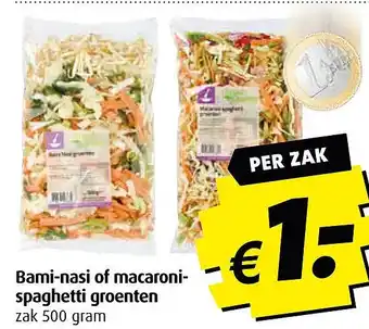 Boni Bami-nasi of macaroni- spaghetti groenten aanbieding