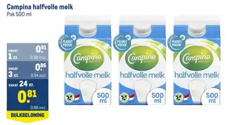 Makro Campina halfvolle melk aanbieding