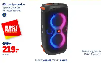 Makro Jbl party speaker aanbieding