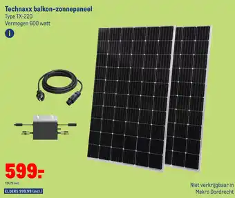 Makro Technaxx balkon-zonnepaneel aanbieding