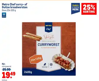 Makro Metro chef curry-of duitse braadworsten aanbieding