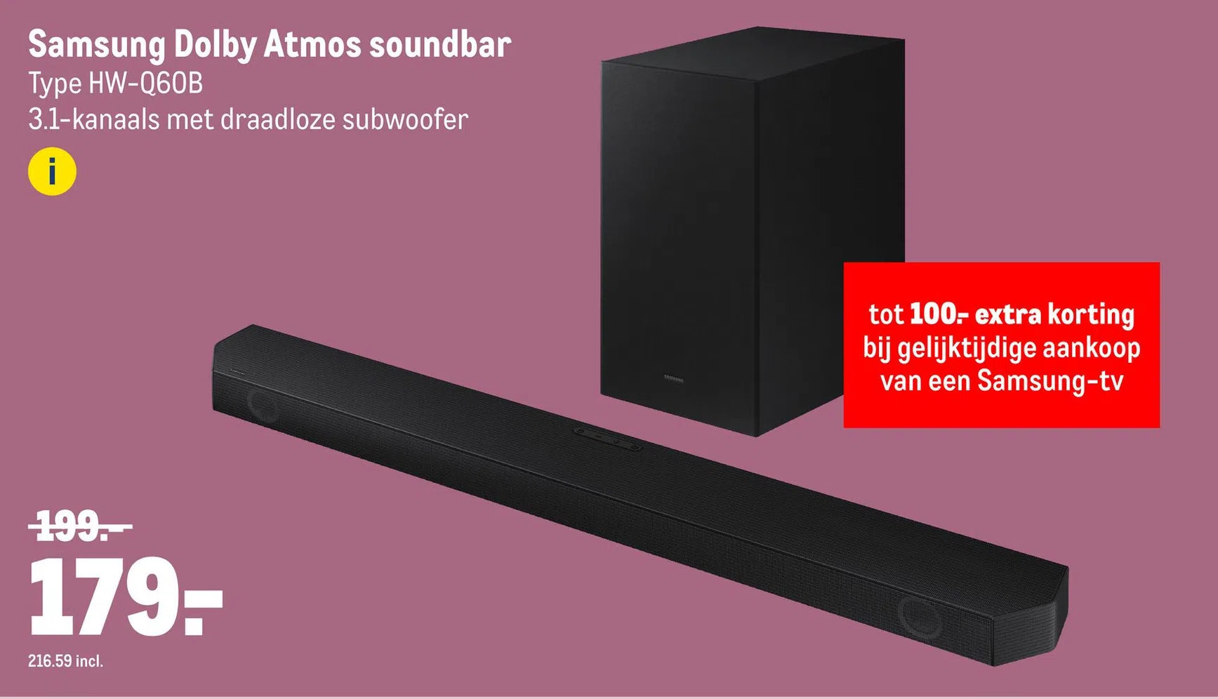 Samsung dolby atmos soundbar aanbieding bij Makro