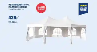 Makro Metro professional milano feesttent aanbieding