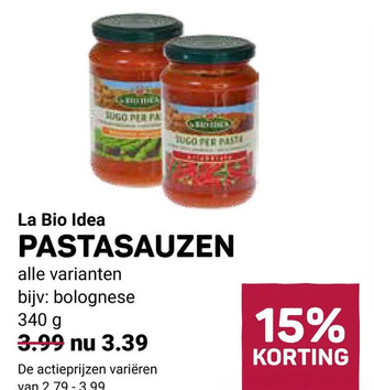 Ekoplaza La bio idea pastasauzen aanbieding