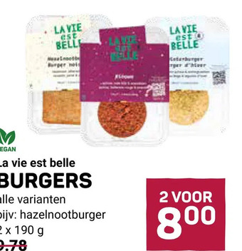 Ekoplaza La vie est belle burgers aanbieding