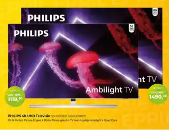 EP Beerepoot Philips 4k uhd televisie (550led807/650led807) aanbieding