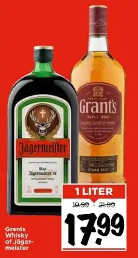 Vomar Voordeelmarkt Grants whisky of jägermeister aanbieding