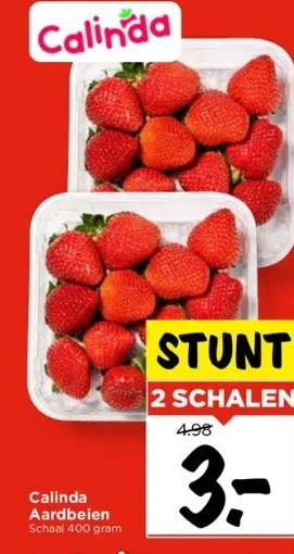 Vomar Voordeelmarkt Calinda aardbeien aanbieding