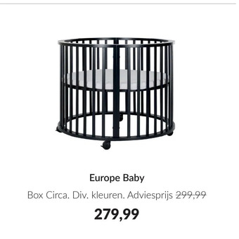Babypark Europe baby box circa. div. kleuren. aanbieding