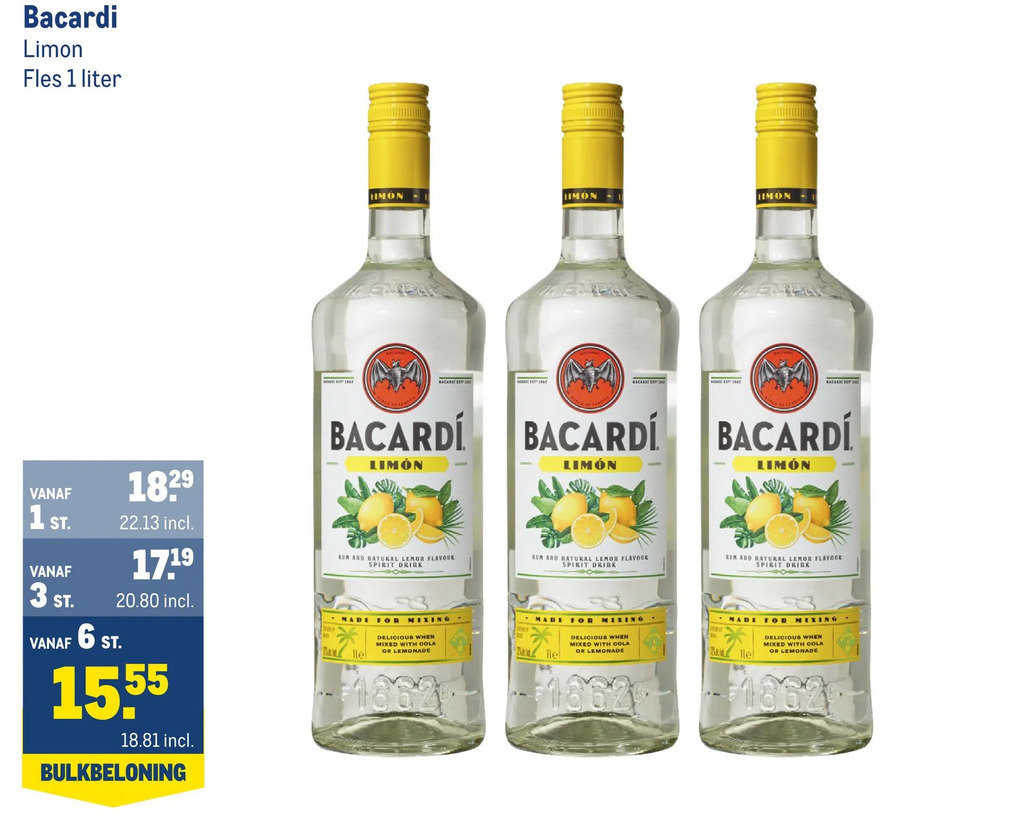 Bacardi limon aanbieding bij Makro