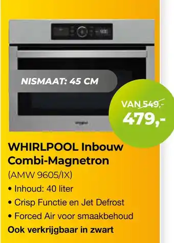 EP Beerepoot Whirlpool inbouw combi-magnetron (amw 9605/ix) aanbieding