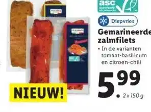 Lidl Diepvries gemarineerde zalmfilets aanbieding