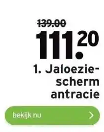 GAMMA Jaloezie scherm antraciet aanbieding