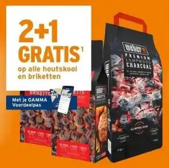 GAMMA Op alle houtskool en briketten aanbieding