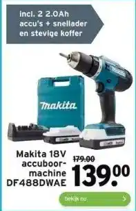 GAMMA Makita 18v accuboormachine aanbieding