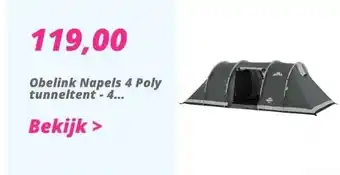 Obelink Obelink napels 4 poly tunneltent - 4 persoonstent - grijs aanbieding