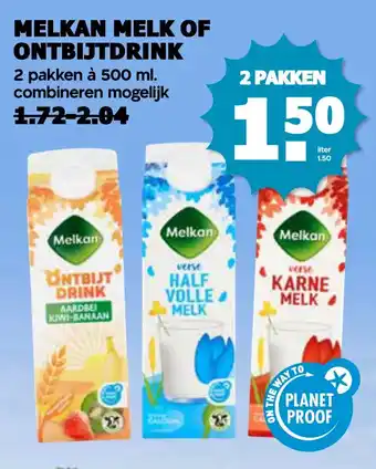 Boon`s Markt Melkan melk of ontbijtdrink aanbieding