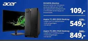 Paradigit Acer EK240YA Monitor, Aspire TC-895 I5532 Desktop Of Aspire TC-895 I7520 Desktop aanbieding