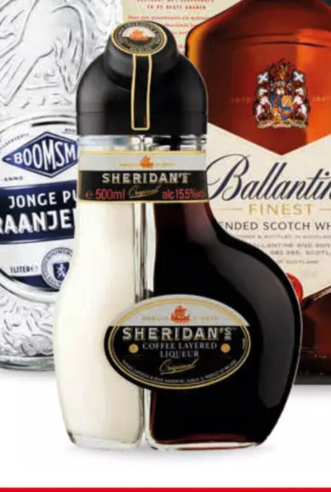 Sheridan's liqueur of Baileys aanbieding bij Boni