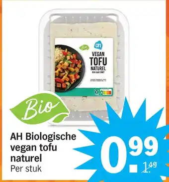 Albert Heijn Ah biologische vegan tofu naturel aanbieding