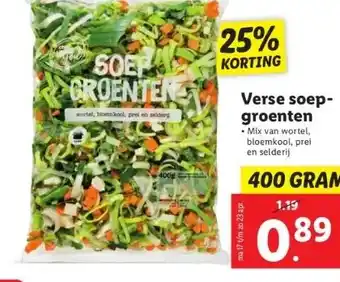 Lidl Verse soepgroenten mix van wortel, bloemkool, prei en selderij aanbieding