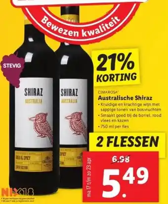 Lidl Australische shiraz aanbieding