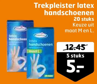Trekpleister Trekpleister latex handschoenen aanbieding