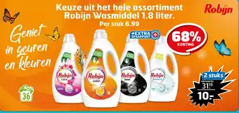 Trekpleister Keuze uit het hele assortiment robijn wasmiddel 1.8 liter. aanbieding