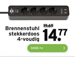 GAMMA Brennenstuhl stekkerdoos 4-voudig aanbieding