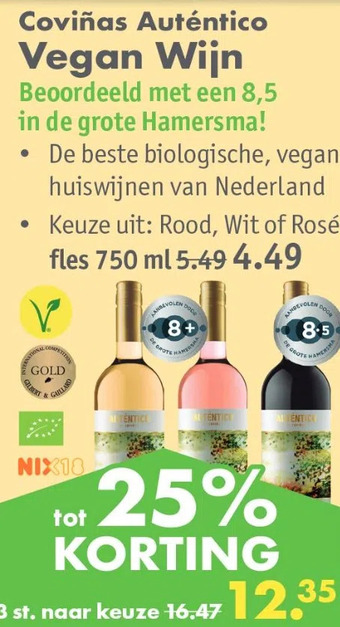 Gezond & Wel Coviñas auténtico vegan wijn aanbieding