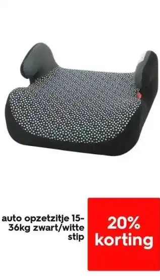 HEMA Auto opzetzitje 15-36kg zwart/witte stip aanbieding