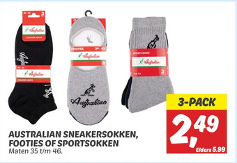 Dekamarkt Australian sneakersokken, footies of sportsokken aanbieding