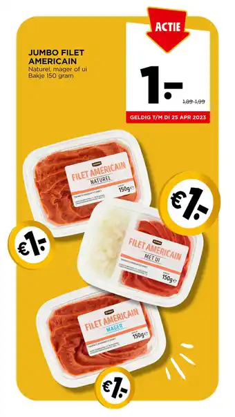 Jumbo Filet americain 150 gram aanbieding