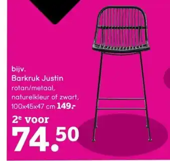 Leen Bakker Barkruk Justin rotan 100x45x47CM aanbieding