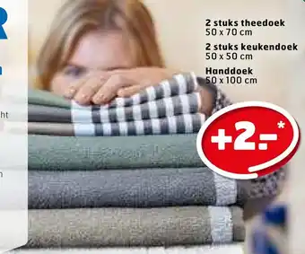 Trekpleister 2 stuks theedoek, 2 stuks keukendoek of handdoek aanbieding