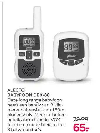 Prenatal Alecto babyfoon dbx-80 aanbieding