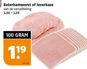 Poiesz Boterhamworst of leverkaas aanbieding