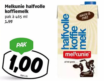 Poiesz Melkunie halfvolle koffiemelk aanbieding