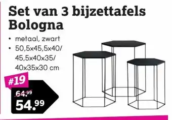 Leen Bakker Set van 3 bijzettafels bologna aanbieding