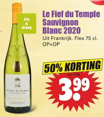 Dirk Le Fief du Temple sauvignon blanc 2020 aanbieding