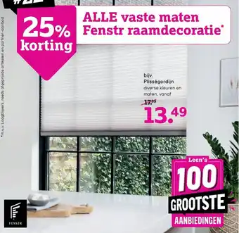 Leen Bakker Plissegordijn aanbieding