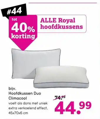 Leen Bakker Hoofdkussen duo climacool 45x70x6CM aanbieding