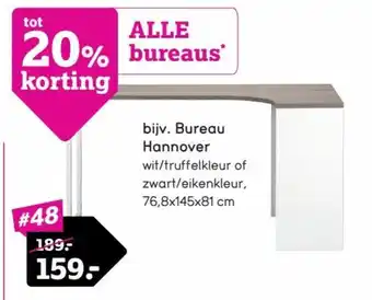 Leen Bakker Bureau hannover 76,8x145x81CM aanbieding